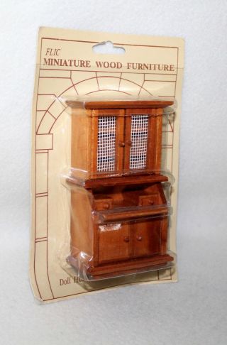 Vintage Doll House Wood FLIC “CHINA CABINET HUTCH” In Package 5