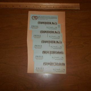 (5) " Press " Tickets To The 1st United Nations Conference 1945
