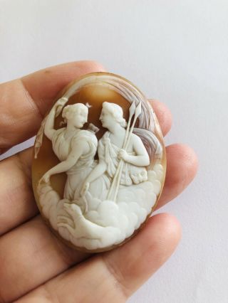 Antique Mythological Hand Carved Cameo Shell