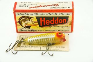 Vintage Heddon Darting Zara Spook Antique Fishing Lure Yellow Shore ET21 2