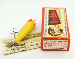 Vintage Heddon Darting Zara Spook Antique Fishing Lure Yellow Shore ET21 4
