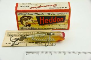 Vintage Heddon Darting Zara Spook Antique Fishing Lure Yellow Shore ET21 5