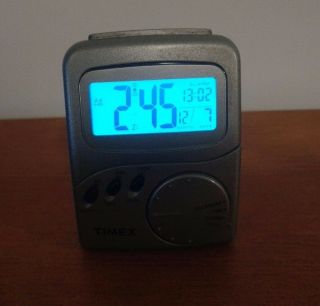 Vintage Timex Indiglo Desk Travel Digital Alarm Clock Night Light & Snooze 2