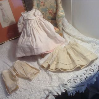 13 - 1/2 " Flannel Doll Dress,  Flannel Petticoat,  Pantaloons