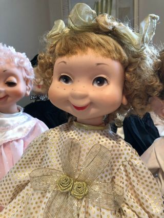 1960 - 61 Tillie the Talker Whimsie Doll in pretty gold dress 5