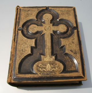 Antique C1885 Catholic Family Bible Douay Rheims