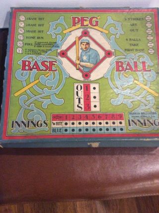 Antique 1908 Peg Baseball Board Game - Rare