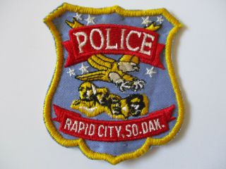 Vintage Cut Edge Twill Rapid Cty South Dakota Usa Made Police Patch