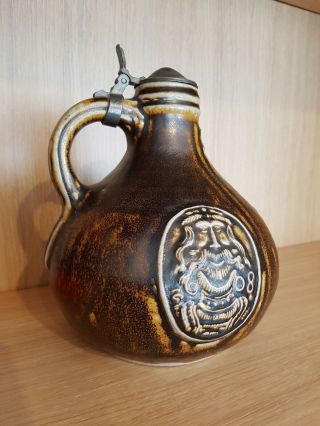 Antique Bellarmine jug Bartmannskrug Bartmann intact German stoneware jug 4