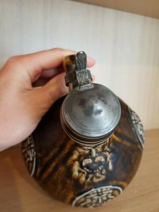 Antique Bellarmine jug Bartmannskrug Bartmann intact German stoneware jug 5