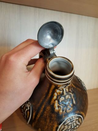 Antique Bellarmine jug Bartmannskrug Bartmann intact German stoneware jug 6