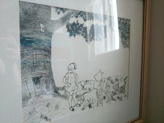 Antique Winnie The Pooh And Friends Ink And Pen Drawing