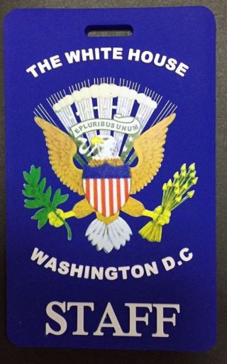 COLORED PRESIDENTIAL SEAL,  BLUE WHITE HOUSE STAFF LUGGAGE TAG (SET OF TWO TAGS) 2