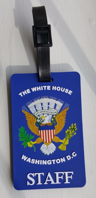 COLORED PRESIDENTIAL SEAL,  BLUE WHITE HOUSE STAFF LUGGAGE TAG (SET OF TWO TAGS) 5