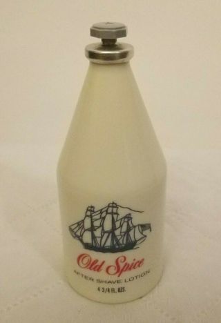 Vintage Old Spice After Shave Lotion Full 4 3/4 Oz Bottle Shulton Inc.  Star Top