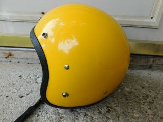 Vintage Yellow Lsi - 4150 Helmet With Racing Stripe