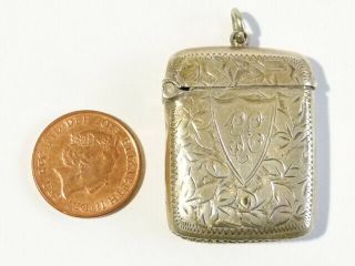1903 Sterling Silver Vesta Case With Gc Initials V112