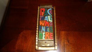 Terra Sancta Guild Brass “peace To All Who Enter Here” Color Door Knocker 1969