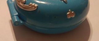 Vintage 1992 Polly Pocket Blue Jeweled Compact Bluebird Under Sea 4