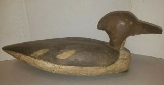 Antique Hand Carved Wooden Duck Decoy Of A Wood Duck or Merganser Great Piece 2