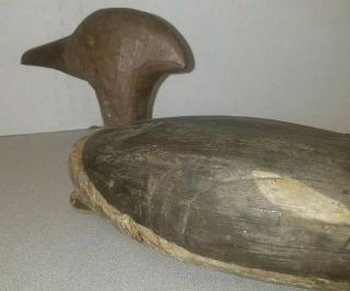 Antique Hand Carved Wooden Duck Decoy Of A Wood Duck or Merganser Great Piece 8