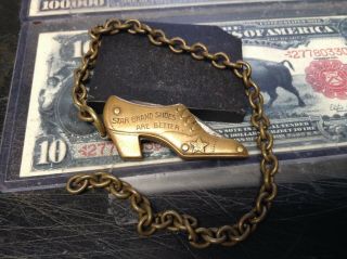 ANTIQUE STAR BRAND SHOES THE HIGH SOCIETY SHOES KNIFE WATCH FOB CHAIN GERMANY 2