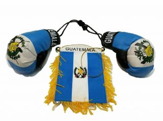 Guatemala Mini Boxing Gloves & Window Hanger Combo Car Decoration