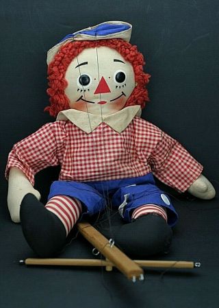 Vintage Knickerbocker Toy Raggedy Andy Marionette Puppet