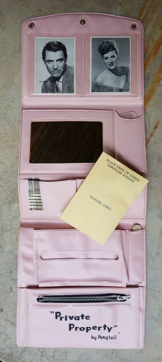 Vintage vinyl 1960 ' s Girls PONYTAIL Barbie case maker school Locker Vanity 2