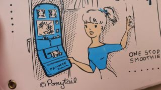 Vintage vinyl 1960 ' s Girls PONYTAIL Barbie case maker school Locker Vanity 3