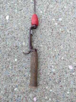 Antique/vintage Premax Casting Fishing Rod Metal Shaft Wood Handle Usa