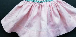 VINTAGE IDEAL P91 TONI PINK DOLL DRESS WITH TURQUOISE RICK RACK 3