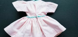 VINTAGE IDEAL P91 TONI PINK DOLL DRESS WITH TURQUOISE RICK RACK 4