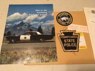 Vintage Wyoming Highway Patrol Patch Photo Letter Pa State Police Patch 2