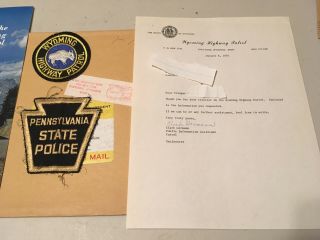 Vintage Wyoming Highway Patrol Patch Photo Letter Pa State Police Patch 3