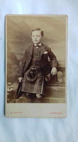 Antique Cabinet Card,  Real Photo,  A Boy From Inverness,  Scotland,  1880s,  Church St.
