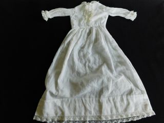 Antique Lace Trimmed Cotton Doll Dress & For Antique or Vintage Doll 2