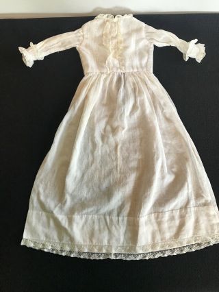 Antique Lace Trimmed Cotton Doll Dress & For Antique or Vintage Doll 3