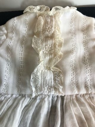 Antique Lace Trimmed Cotton Doll Dress & For Antique or Vintage Doll 6