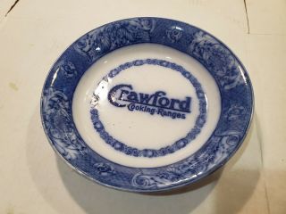 Antique Flow Blue Bowl Crawford Cooking Ranges Advertising Bowl