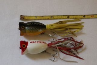 2 Vintage Arbogast Hula Popper 1 1/2 " Fishing Lures