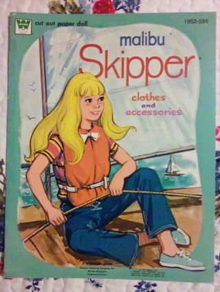 Uncut Vtg Malibu Skipper Paper Doll Book 1 Doll 6 Pgs Clothes Really 1973