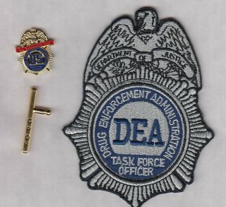 Us Dea Tfo Task Force Officer Doj 3.  75 " Patch & Badge Set