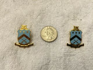 Set Of 2 Pi Kappa Phi Lapel Pins Gold Plated Butterfly Clutch Back Rare