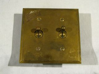 Antique Brass Double Toggle Switches & Plate