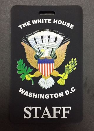 Colored Presidential Seal,  Black White House Staff Luggage Tag (set Of Two Tags)
