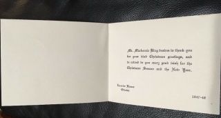 Prime Minister Mackenzie King (canada) Christmas Card Thank You 1947 - 48