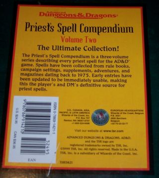 VINTAGE 1999 TSR DUNGEONS & DRAGONS PRIEST ' S SPELL COMPENDIUM VOLUME TWO 4