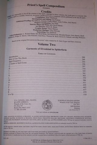 VINTAGE 1999 TSR DUNGEONS & DRAGONS PRIEST ' S SPELL COMPENDIUM VOLUME TWO 5