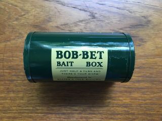 Vintage,  Bob - Bet Metal Bait Box/ Belt Bait Holder,  Walter S Cole